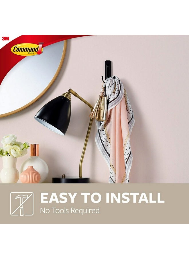 Command Command Large Matte Black Double Hooks, 2 Hooks and 2 Command Strips, Damage Free Hanging Wall Hooks with Adhesive Strips, Coat Hooks for Hanging Christmas Decorations, Holds up to 4 lb  - Image 4