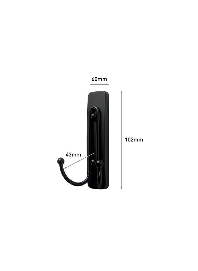 Command Command Large Matte Black Double Hooks, 2 Hooks and 2 Command Strips, Damage Free Hanging Wall Hooks with Adhesive Strips, Coat Hooks for Hanging Christmas Decorations, Holds up to 4 lb  - Image 2
