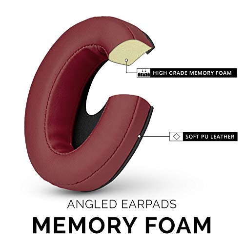 Brainwavz Angled Memory Foam Earpad - Suitable for Large Over The Ear Headphones (Angled, Dark Red) - Image 2