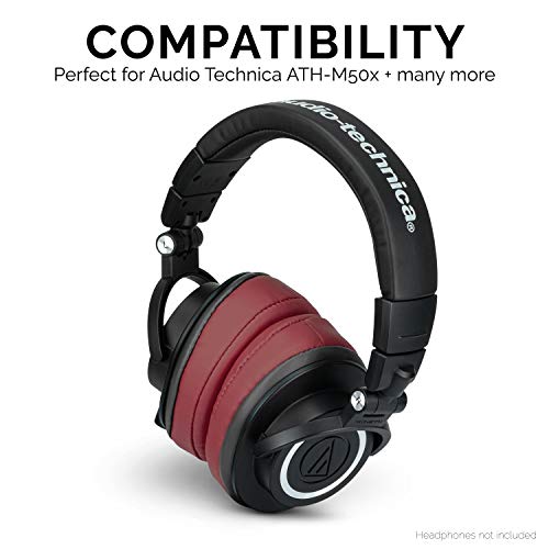 Brainwavz Angled Memory Foam Earpad - Suitable for Large Over The Ear Headphones (Angled, Dark Red) - Image 4