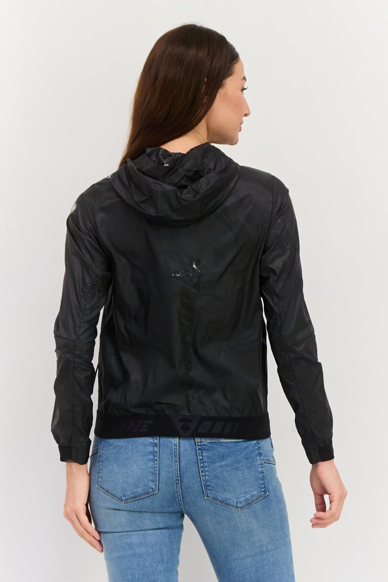 Aape By A Bathing Ape Women Graphic Windbreaker Jacket, Black - Image 3