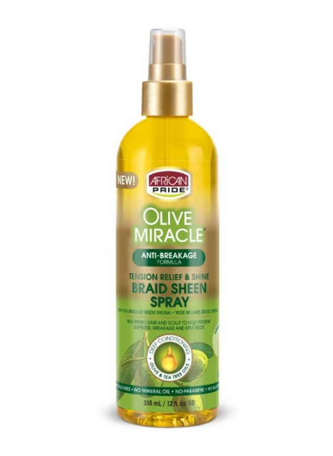 African Pride - Olive Miracle Anti-Breakage Braid Sheen Spray 355 ml - Image 1