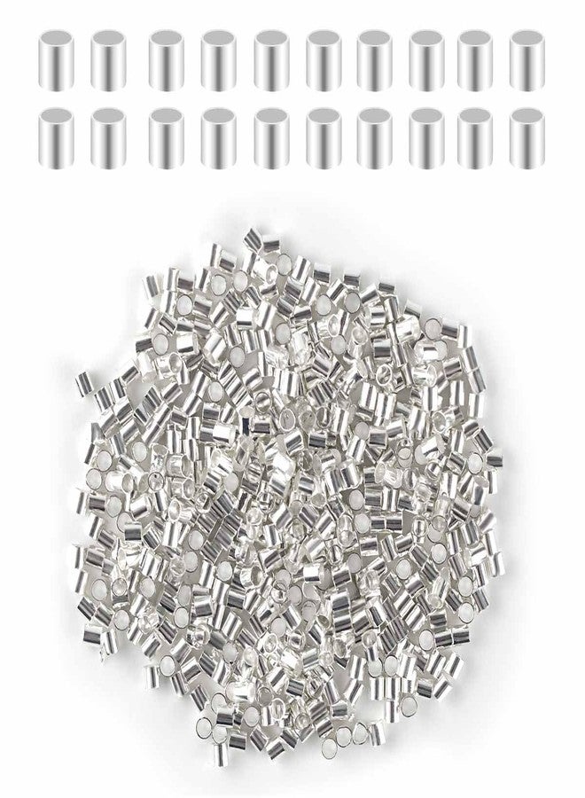 TKYPZY 500 Pieces Tube Crimp Beads for Jewelry Making (Silver) - Image 1