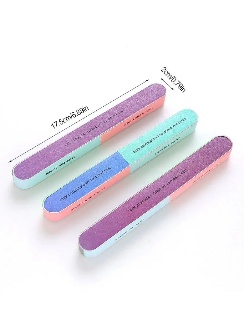 ORiTi 3 Pcs Professional Nail Files Multi Sided Polishing For Nail Art Supplies Salon Pedicure Manicure Tool  - Image 2