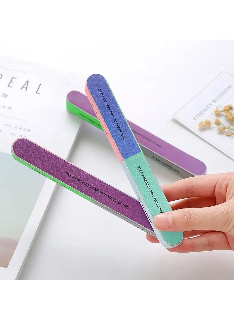 ORiTi 3 Pcs Professional Nail Files Multi Sided Polishing For Nail Art Supplies Salon Pedicure Manicure Tool  - Image 1