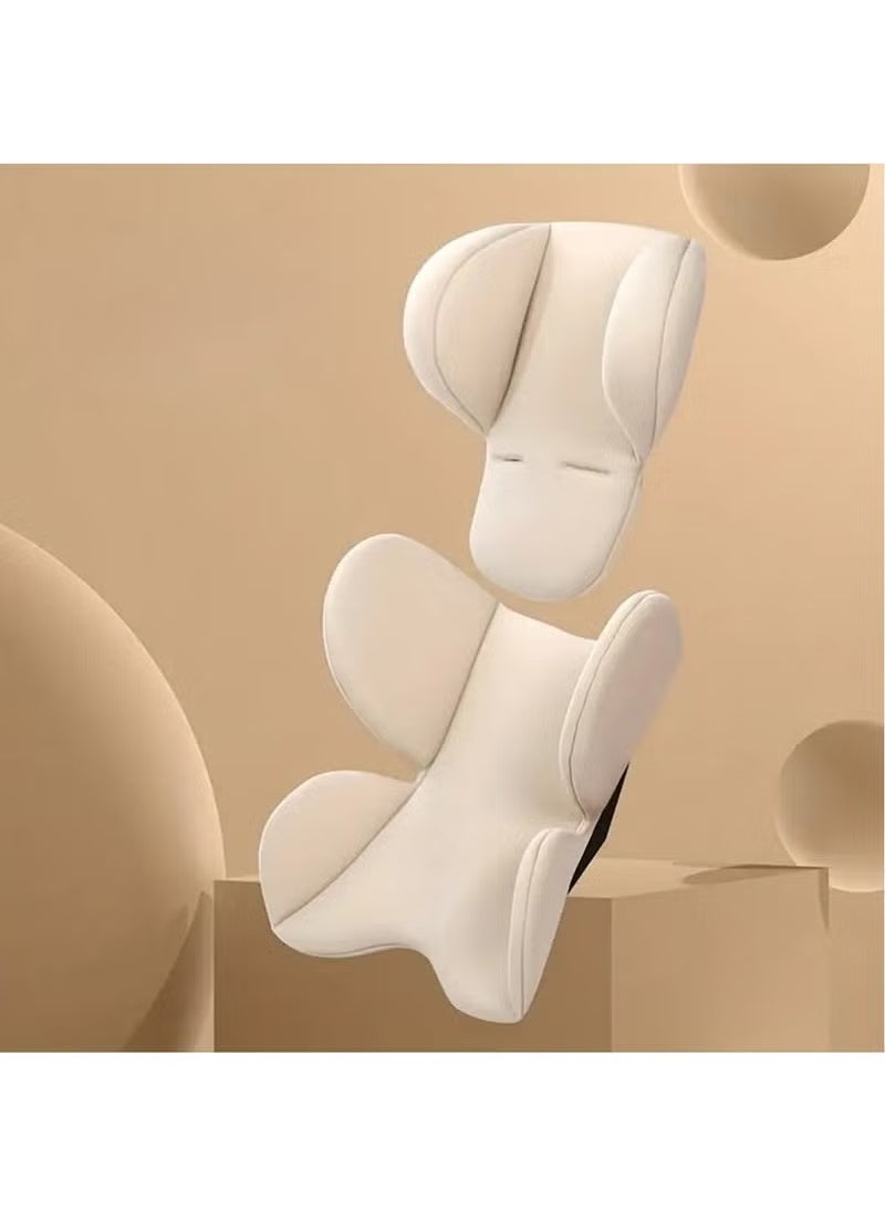 Arabest Newborns Car Seat Cushion Insert | Newborns Car Seat Insert Pad | Carseat Head & Body Support | Head Neck Seat Insert Pad, Extra Soft Car Seat Insert Cushion Pad, Beige  - Image 1