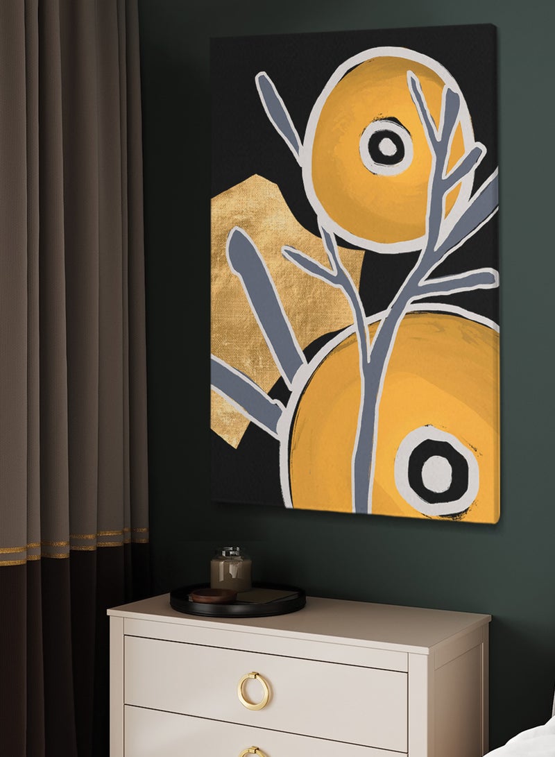 LOWHA Framed Canvas Wall Art Stretched Over Wooden Frame with Circles Abstract Painting - Image 3