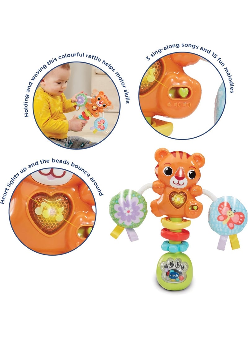 VTech Baby لعبة رنين وهدير النمر من VTech، لعبة تفاعلية للأطفال، لعبة رنين بألوان زاهية، أنماط وملمس للعب الحسي، هدية للأعمار من 0، 3، 6، 9 أشهر وما فوق، النسخة الإنجليزية - Image 2