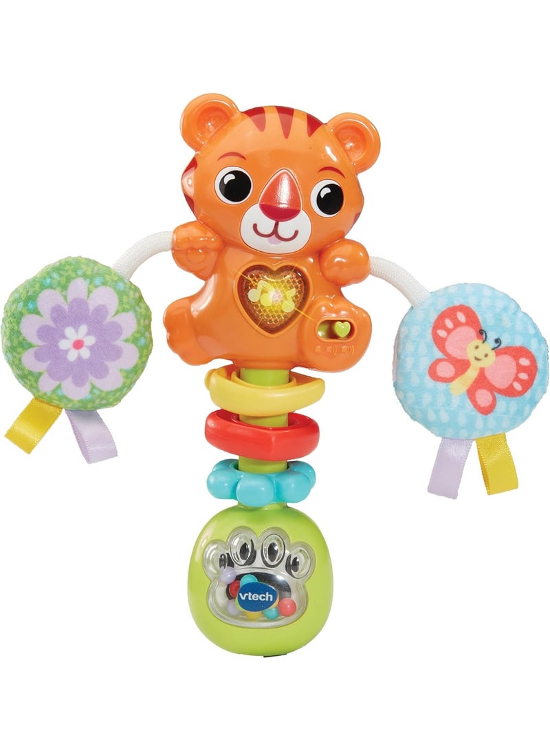 VTech Baby لعبة رنين وهدير النمر من VTech، لعبة تفاعلية للأطفال، لعبة رنين بألوان زاهية، أنماط وملمس للعب الحسي، هدية للأعمار من 0، 3، 6، 9 أشهر وما فوق، النسخة الإنجليزية - Image 1
