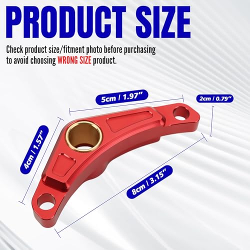 Canitu Red Shift Shaft Brace,Anodize CNC Billet Aluminum Shifter Support Holder Sprocket Cover Carrier with 2 Bolts Support Bracket for Honda CRF110 2013-2024 - Image 2