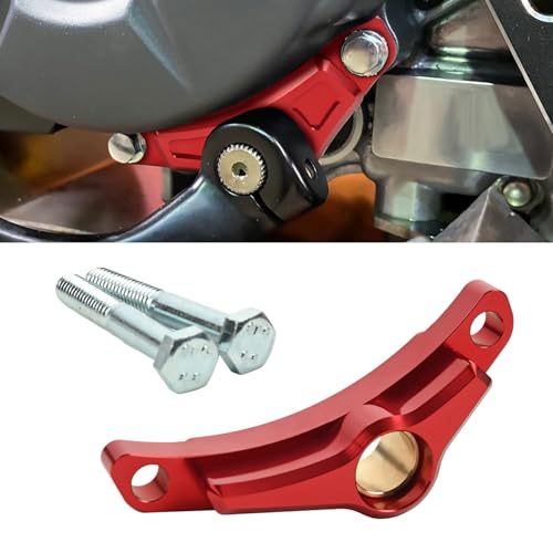 Canitu Red Shift Shaft Brace,Anodize CNC Billet Aluminum Shifter Support Holder Sprocket Cover Carrier with 2 Bolts Support Bracket for Honda CRF110 2013-2024 - Image 1