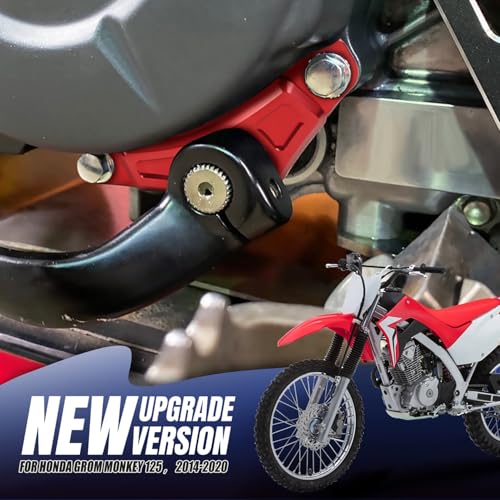 Canitu Red Shift Shaft Brace,Anodize CNC Billet Aluminum Shifter Support Holder Sprocket Cover Carrier with 2 Bolts Support Bracket for Honda CRF110 2013-2024 - Image 5