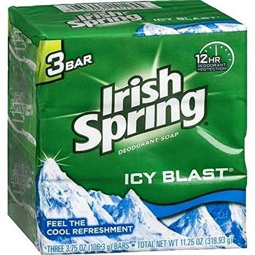 Irish Spring Deodorant Bar Soap, Icy Blast, 3.75 oz bars, 3 ea (Pack of 2) - Image 3