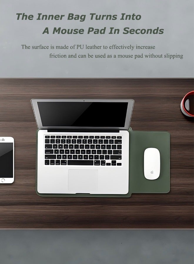Macbook Case, Premium 15 Inch Laptop Case For Macbook, Huawei And Lenovo - Ultra-Thin Pu Leather, Convertible Mouse Pad And Waterproof Design Designed For 15-nch Laptops (Such As Macbook Pro 15 Inch, Huawei Matebook D15, Lenovo Thinkpad P15, Etc.)  - Image 5
