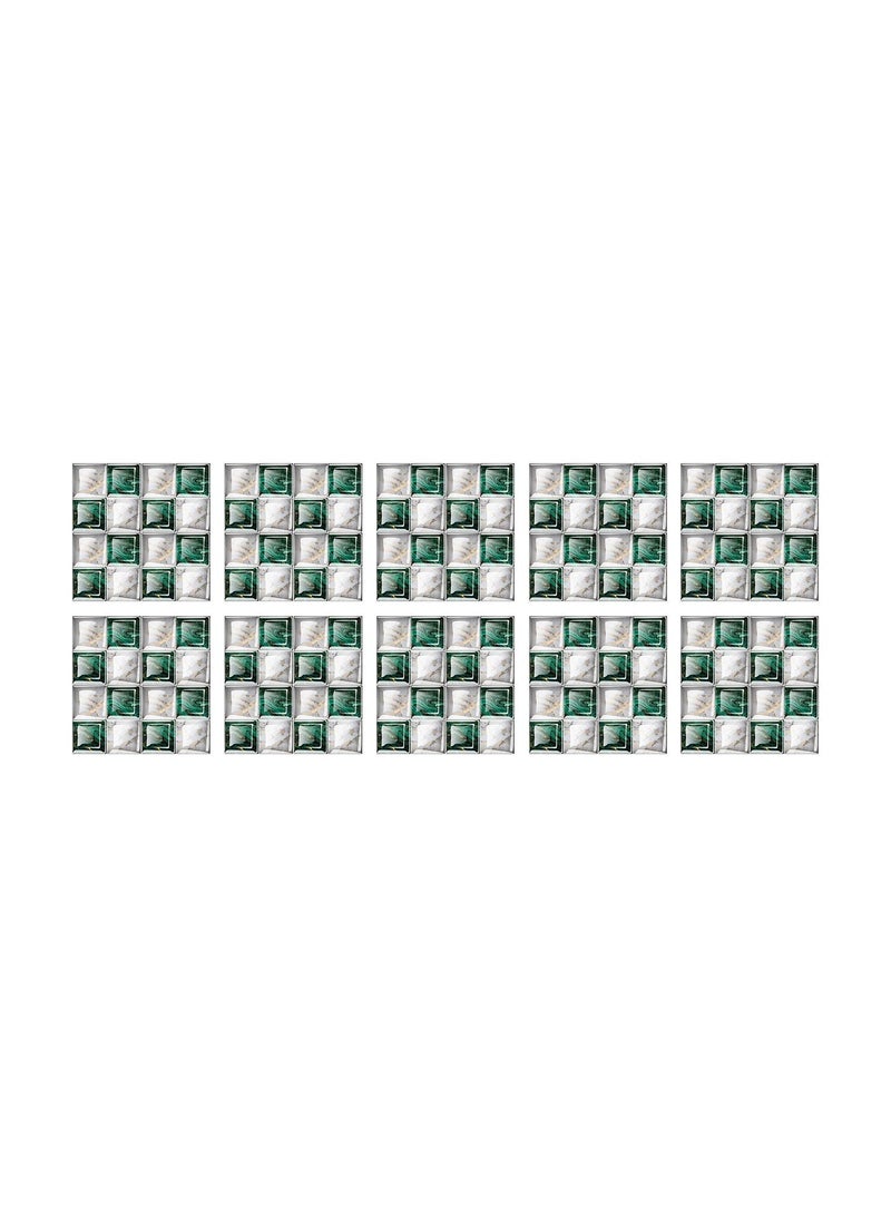general 10 Pcs 3D Mosaic Pattern Printed Self Adhesive Wallpaper 10x10x1cm - Image 1