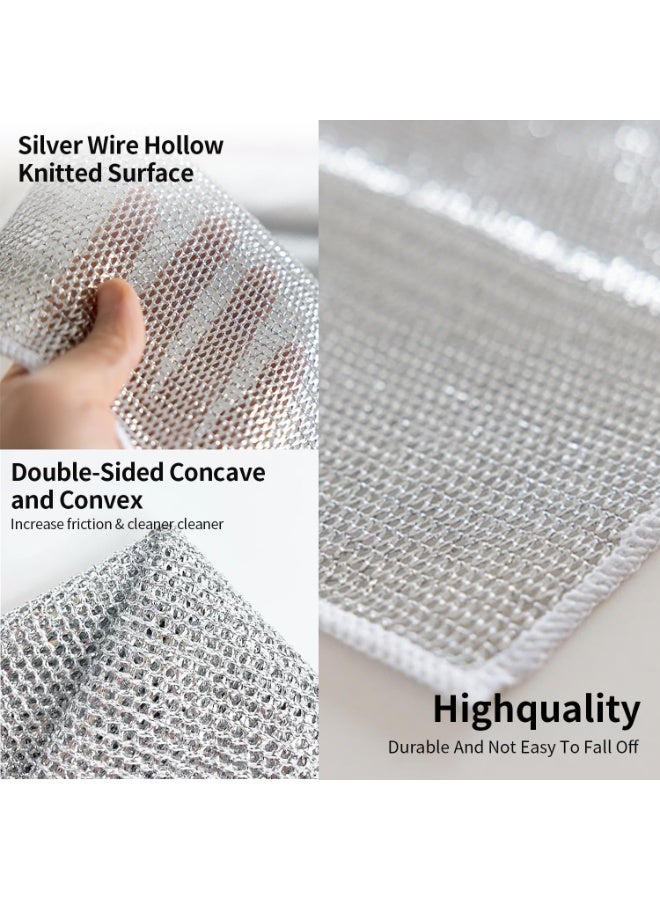 Dovva 30Pcs Wire Dishwashing Rags for Wet and Dry Non-Scratch Steel Wool Scrubber,Cleaning Pads Multi-use Kitchen Wipes, Easy Rinsing, Reusable,Wire Cleaning Cloth for Kitchen, Sinks, Pots, Pans - Image 3