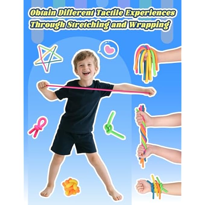Diltik 10 Pack Sensory Toys for Kids Upgraded Extra-Thick Stretchy Sensory Strings for Autism, ADHD, Anxiety Durable Toys in Gift Box for Boys & Girls, Travel & Classroom Use Smooth - Image 2