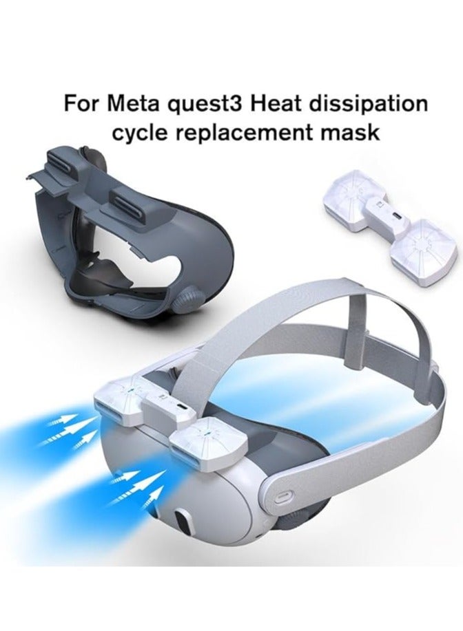 Meta Quest 3 Face Mask Replacement for Meta Quest3 Air Circulation Cooling Cycle Replacement Face Mask to relieve lens fogging and hot air for use with Meta Quest 3 accessories - Image 2