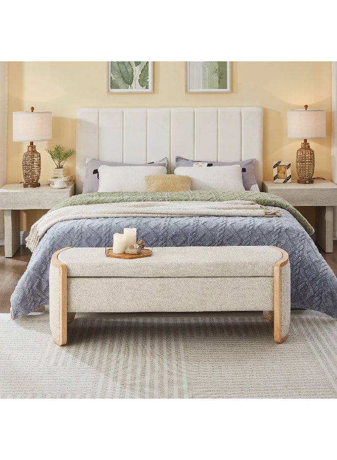 Home Box Island Fabric Bench with Storage - Image 5