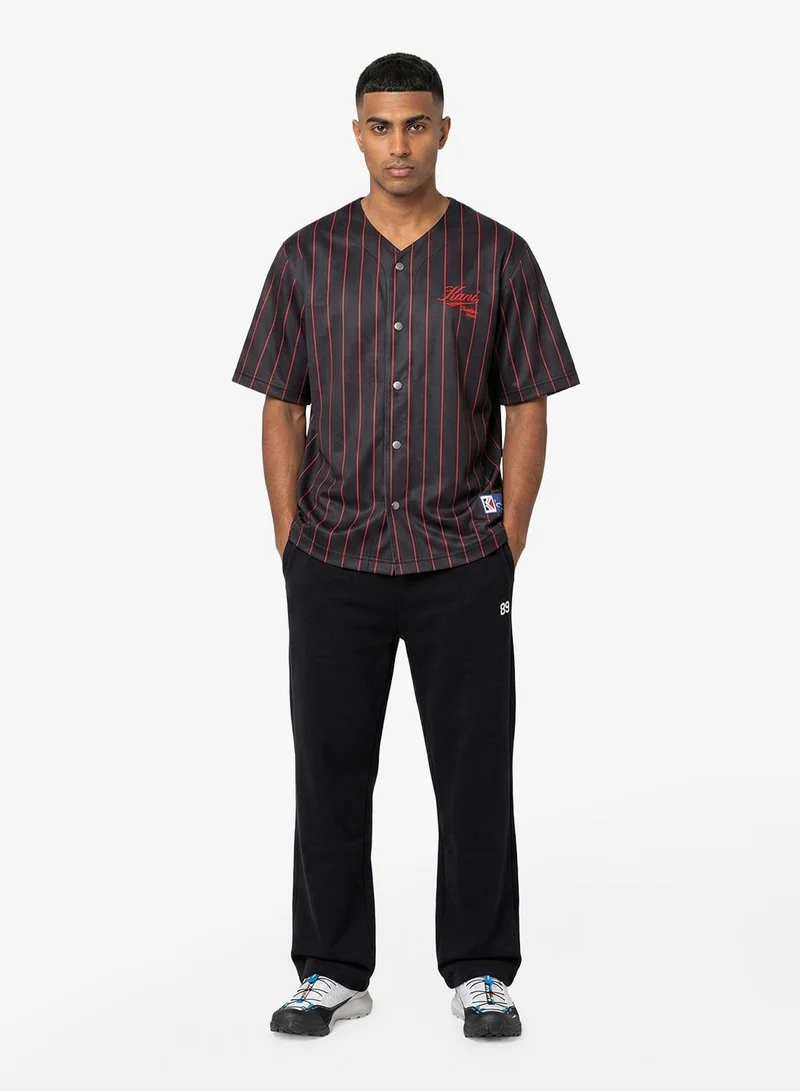 Karl Kani  Cursive Varsity Pinstripe Cropped Baseball for Men | Best Price UAE