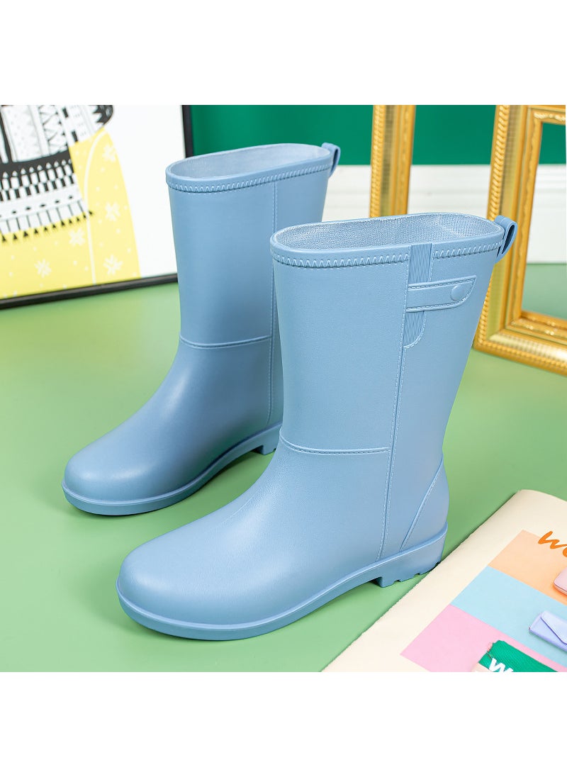 Generic Fashionable Mid-Calf Rain Boots Women2268 cylinder Blue 2268 cylinder Blue 