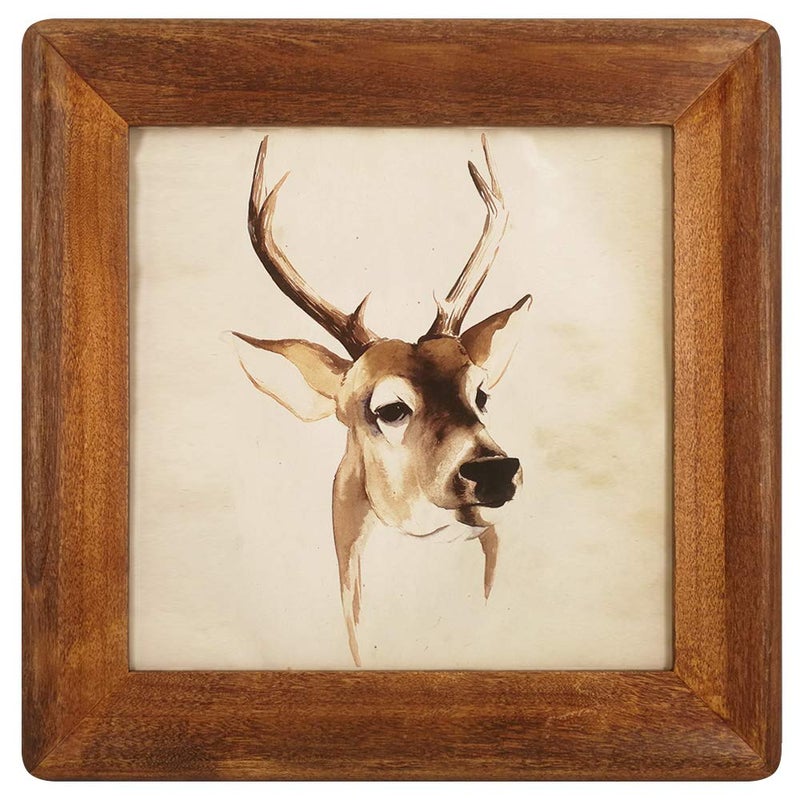 icheesday 8x8 Picture Frames Rustic Wooden Square Photo Frame with Real Glass FrontWall and Tabletop Brown