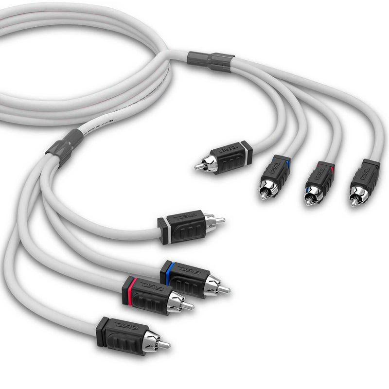 DS18 MOFCR-6FT.4CH 6 Foot 4 Channel Waterproof OFC Marine RCA Audio Interconnect Stereo Cable - 6 Feet - Image 1