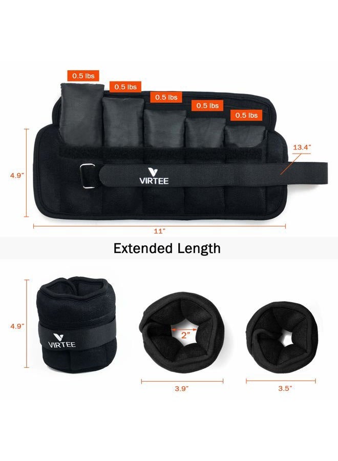 Virtee Adjustable Ankle Weights for Women Men Kids, Wrist Weight Set 1-5 lbs (1 Pair) with Removable Weight for Jogging, Walking, Gymnastic, Workout, 0.5-2.5 lbs Each Pack, 2 Pack - Image 2