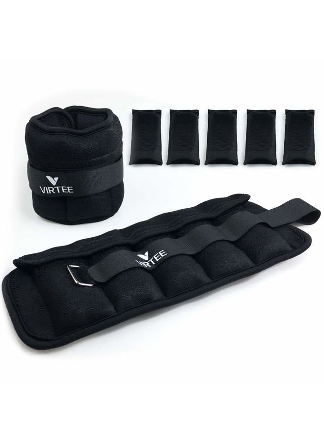 Virtee Adjustable Ankle Weights for Women Men Kids, Wrist Weight Set 1-5 lbs (1 Pair) with Removable Weight for Jogging, Walking, Gymnastic, Workout, 0.5-2.5 lbs Each Pack, 2 Pack - Image 1