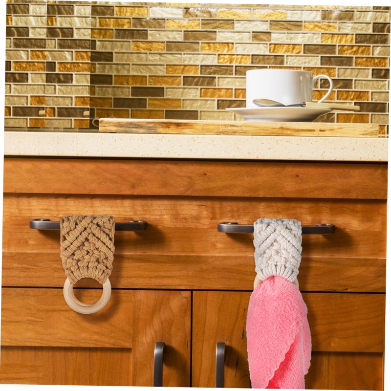 3pcs Handmade Macrame Cotton Towel Holder Loop Nordic Style Bathroom Wall Hooks - Image 5