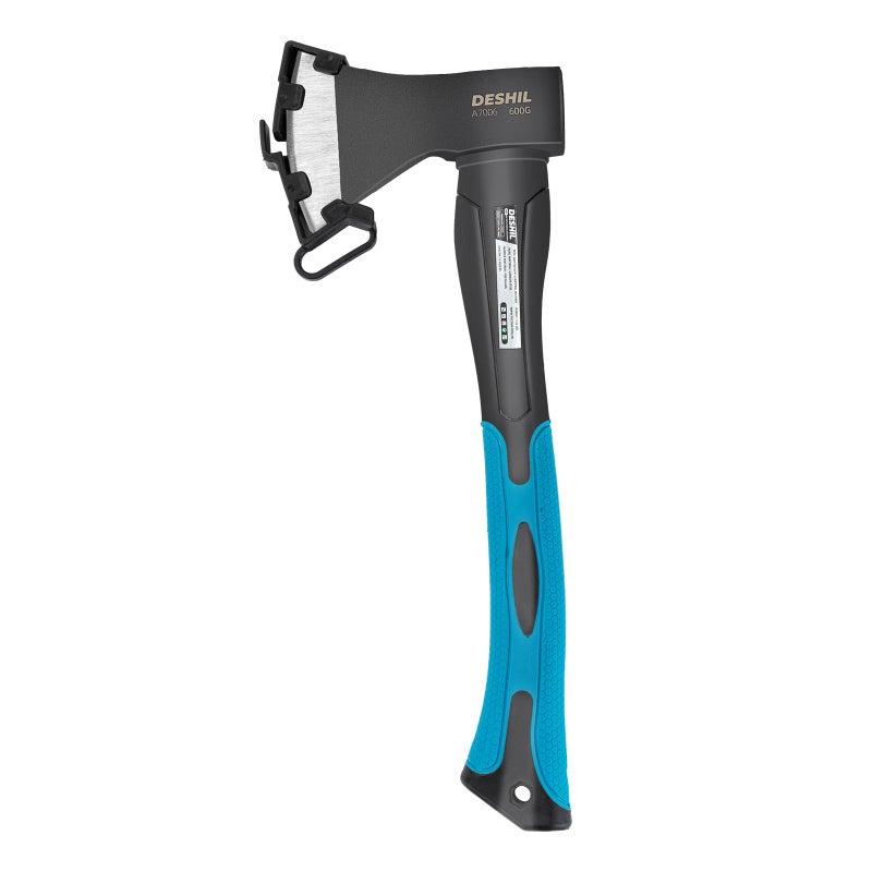 DESHIL Chopping Axe, 15â€Outdoor Hatchet Forged Carbon Steel Heat Treated Hand Maul Tool, Fiberglass Shock Reduction Handle with Anti-Slip Grip, Blue - Image 1