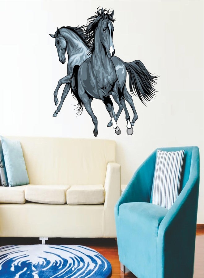 WallAdmire Wall Admire Two Horses Running Horse Sticker for Living Area Size -23x16 Inches - Image 3