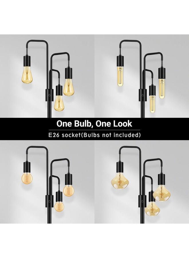BoostArea Industrial Floor Lamp for Living Room,Modern Standing Lamp Stand Up Lamp with 3 Light, Bulbs Not Included,Simple Design Floor Lamp for Bedroom, Living Room, Office, Kids Room, Reading - Image 2
