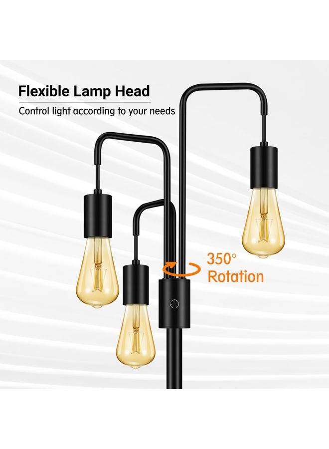 BoostArea Industrial Floor Lamp for Living Room,Modern Standing Lamp Stand Up Lamp with 3 Light, Bulbs Not Included,Simple Design Floor Lamp for Bedroom, Living Room, Office, Kids Room, Reading - Image 3