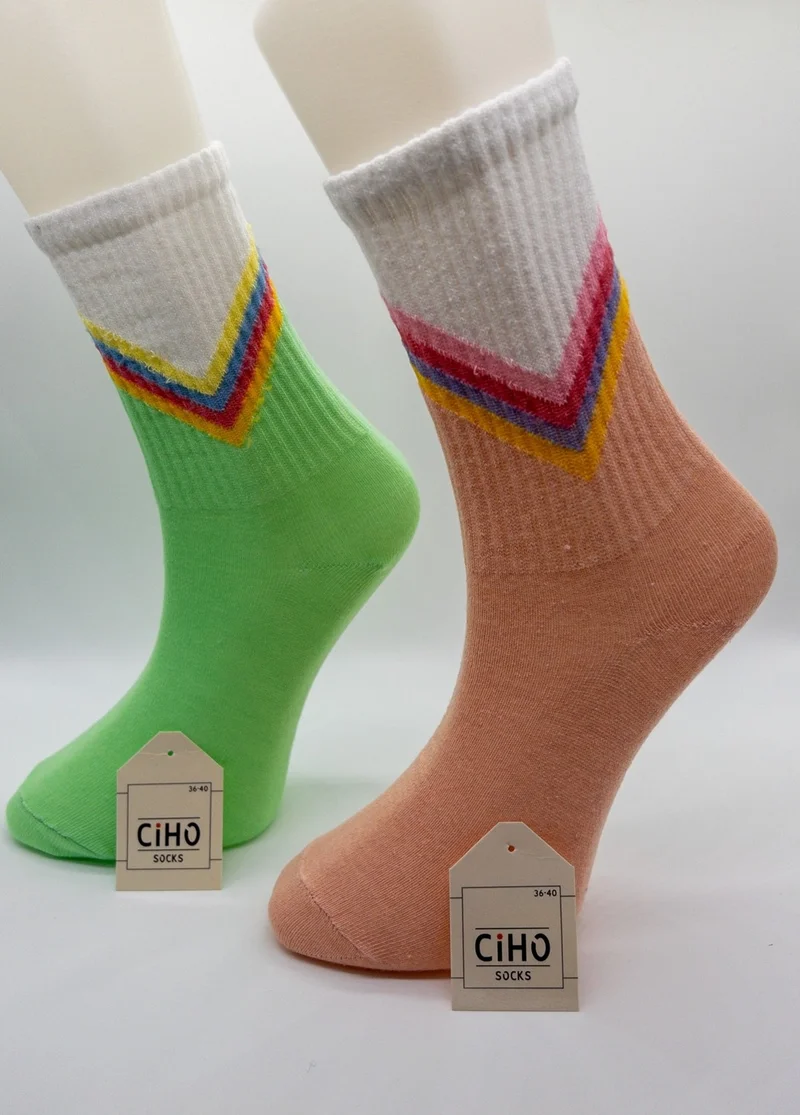 سيهو سوكس V Pattern 12 Pairs Cotton Women's Socks