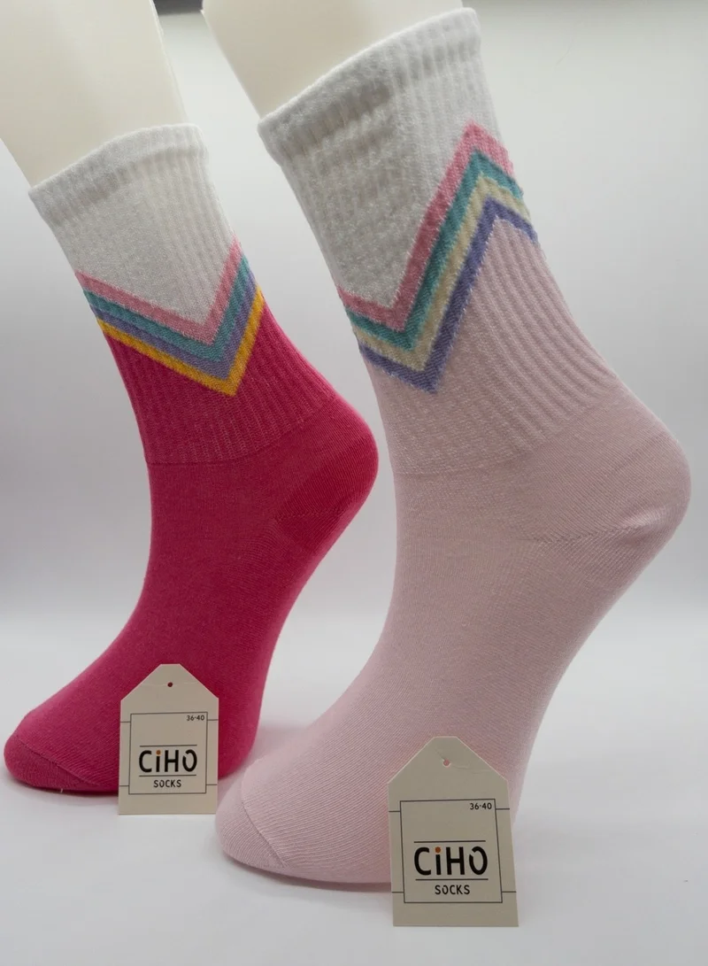 سيهو سوكس V Pattern 12 Pairs Cotton Women's Socks