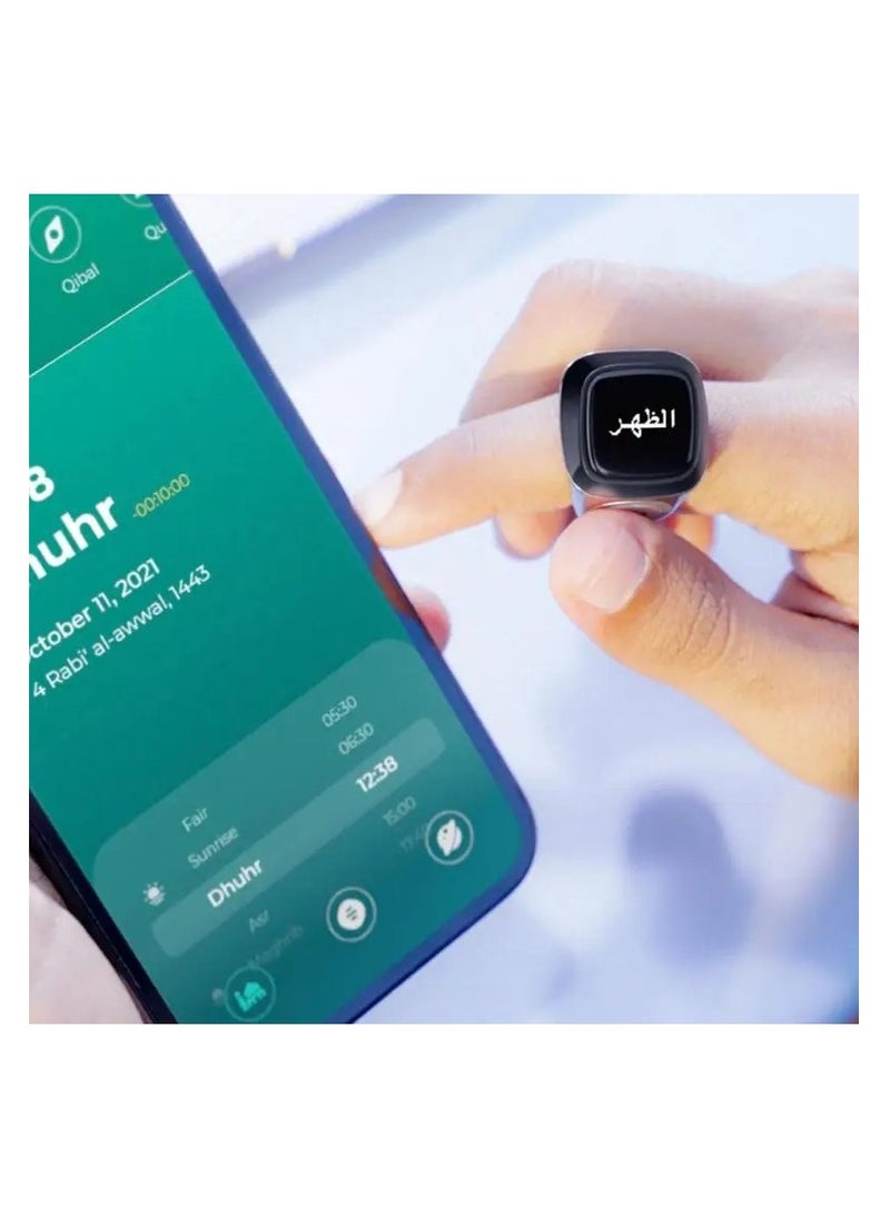 Smart Tasbih Zikr Ring Muslim Prayer  Prayer Timing Reminder OLED Display Tasbih Counter Waterproof  - Image 4