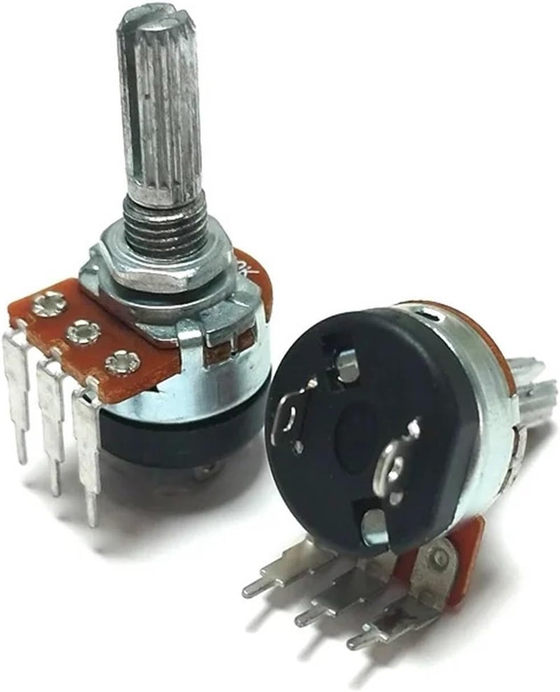 RV16S Single Potentiometer WHT148 with Switch 20mm B5K B10K B50K B500K for Amplifier Audio 50k 500k 2Pcs(5K Ohm) - Image 4