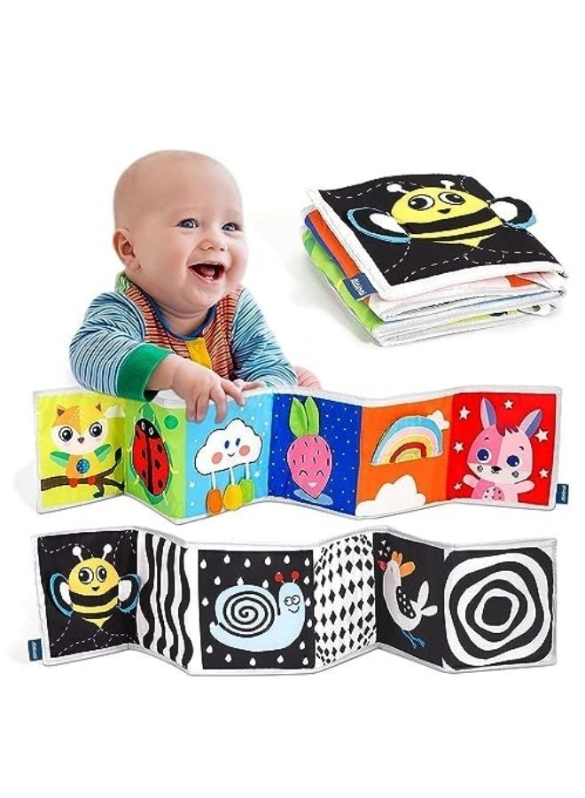 Baby toys 0-6-12 Months Boy Girl Gifts, Infant Tummy Time Toys 0-3-6 months, Black and White High Contrast Soft Baby Books for 0-6 Months, Montessori Senory Toys for Babies 6-12 months Newborn Toys - Image 1