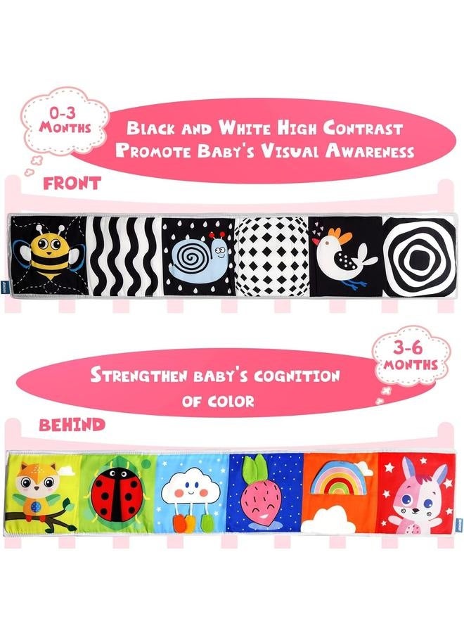 Baby toys 0-6-12 Months Boy Girl Gifts, Infant Tummy Time Toys 0-3-6 months, Black and White High Contrast Soft Baby Books for 0-6 Months, Montessori Senory Toys for Babies 6-12 months Newborn Toys - Image 3