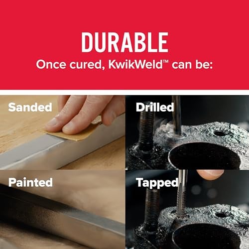 JB WELD ج-ب ويلد 6 دقيقة مجموعة إيبوكسي كويك ويلد، قوة عالية، مقاوم للماء، عبوة 2، رمادي داكن، 50176-2 - Image 5