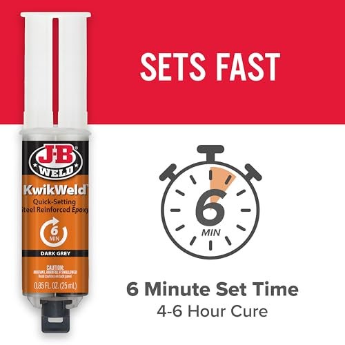 JB WELD ج-ب ويلد 6 دقيقة مجموعة إيبوكسي كويك ويلد، قوة عالية، مقاوم للماء، عبوة 2، رمادي داكن، 50176-2 - Image 2
