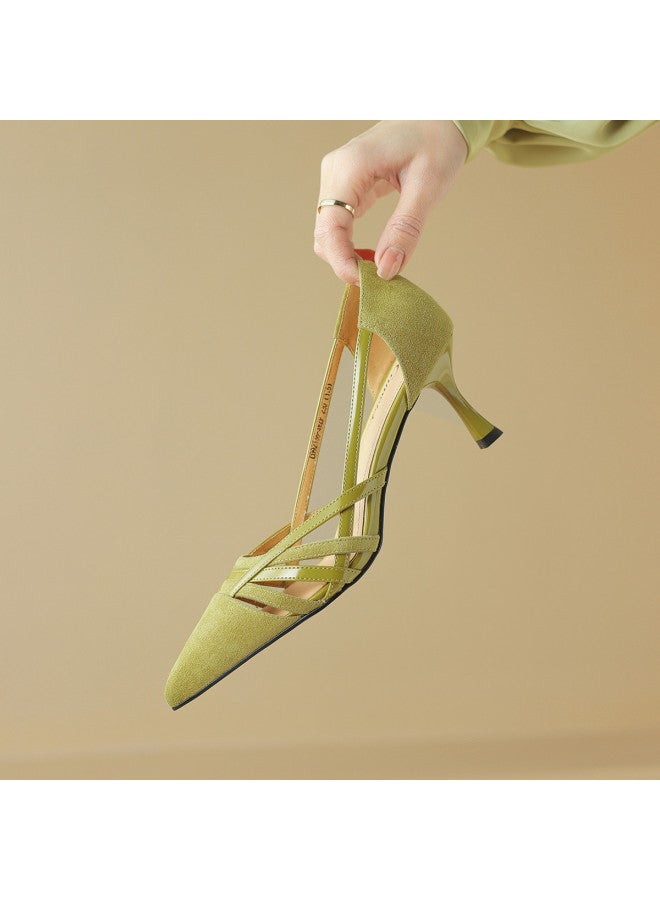 Hollow Sandals Women Hollow-out Pointed Toe Stiletto Heels Sandals High Heels - Image 3