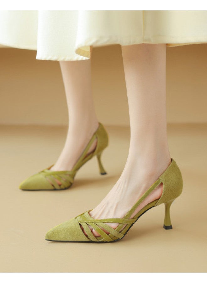 Hollow Sandals Women Hollow-out Pointed Toe Stiletto Heels Sandals High Heels - Image 1