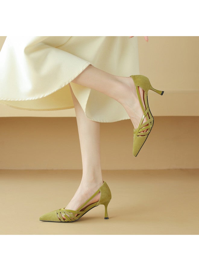 Hollow Sandals Women Hollow-out Pointed Toe Stiletto Heels Sandals High Heels - Image 5