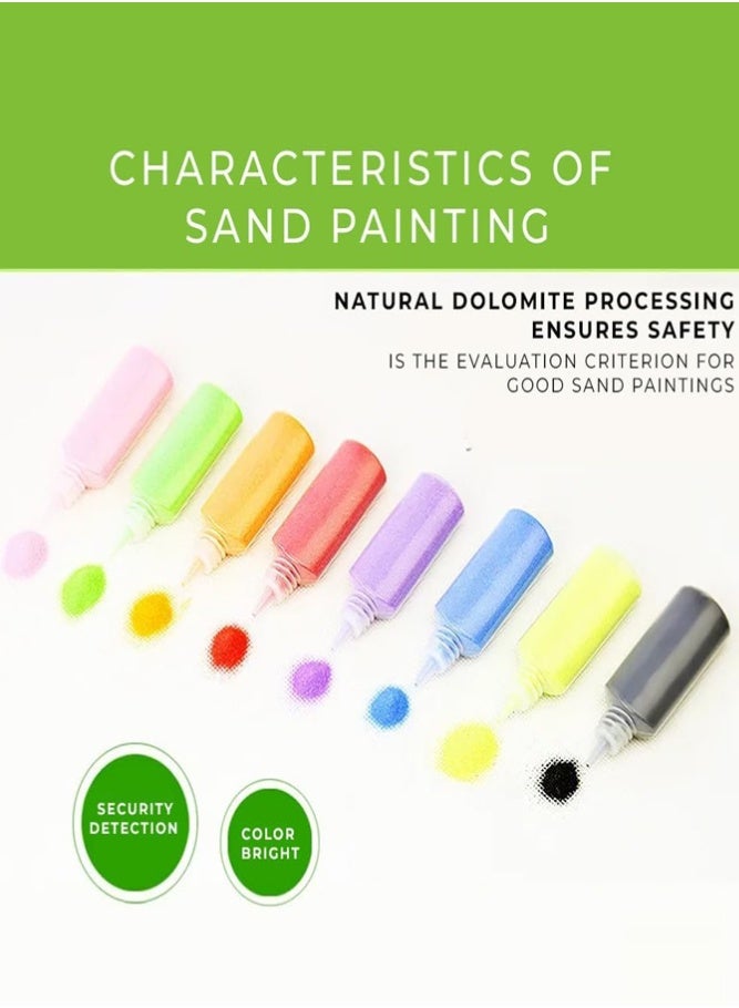 BELLSBERRY 12 Pcs Sand Painting Craft Kit for Kids – DIY Draw Cards, Creative Color Sand Art & Drawing Board Set - Image 2