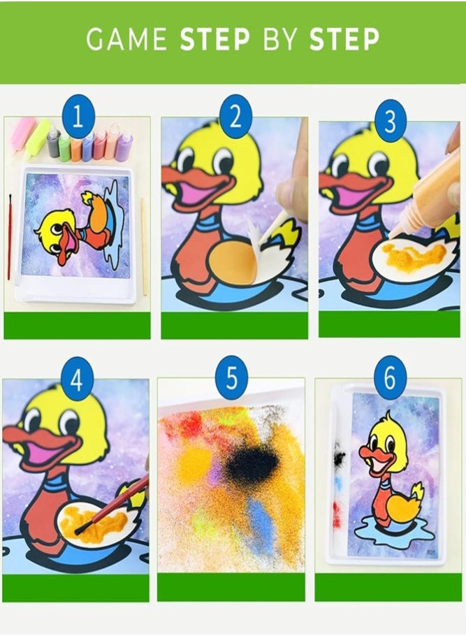 BELLSBERRY 12 Pcs Sand Painting Craft Kit for Kids – DIY Draw Cards, Creative Color Sand Art & Drawing Board Set - Image 5