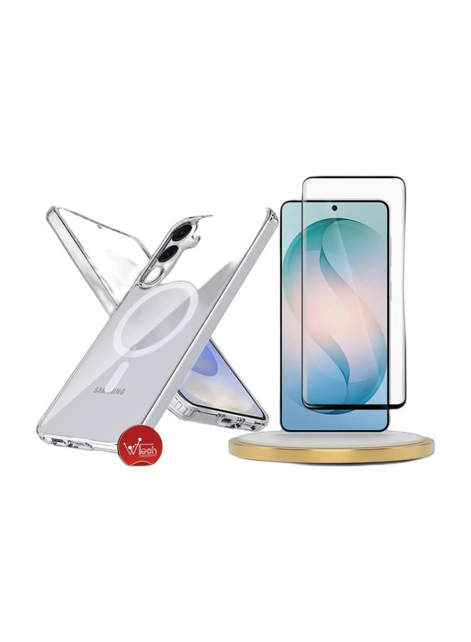 Wtech Samsung Galaxy S26 Plus / S26+ 5G 2026 Transparent Magsafe Protective Case, Yellowing Resistant, Scratch-Resistant Back, TPU Magnetic Phone Case Cover - Clear & Samsung S26 Plus / S26+ 5G 2026 P