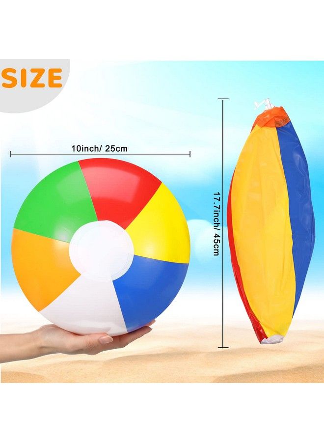 Zhanmai 40 Pack Inflatable Beach Balls 10 Inch Rainbow Colored Beach Ball For Teens And Adults Party Balls Beach Ball Toys For Party Favors School Summer Pool Water Games Toys Supplies - Image 4