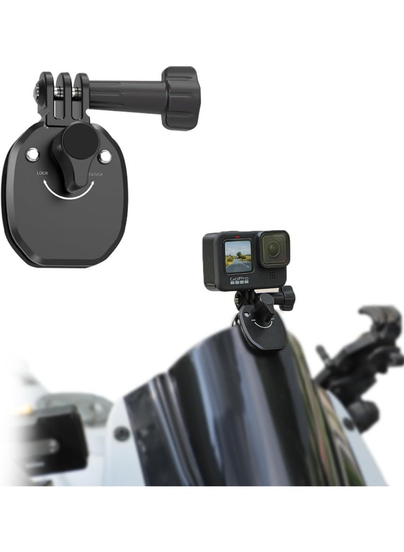 Bukela Motorcycle Windshield Camera Stick Camera Mount Insta360 x5 Accessories For Go-pro Hero 12 11 10 9 and For Insta360 X5 X4 X3, Aluminum Alloy Clip Holder, Action Cam Bracket for Bikes & Scooters - Image 2